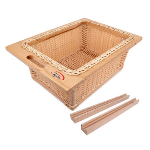 Wood & Flat PVC Wicker Basket