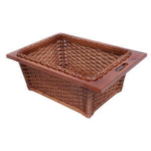 Wicker Basket Natural Cane Dark Brown Color
